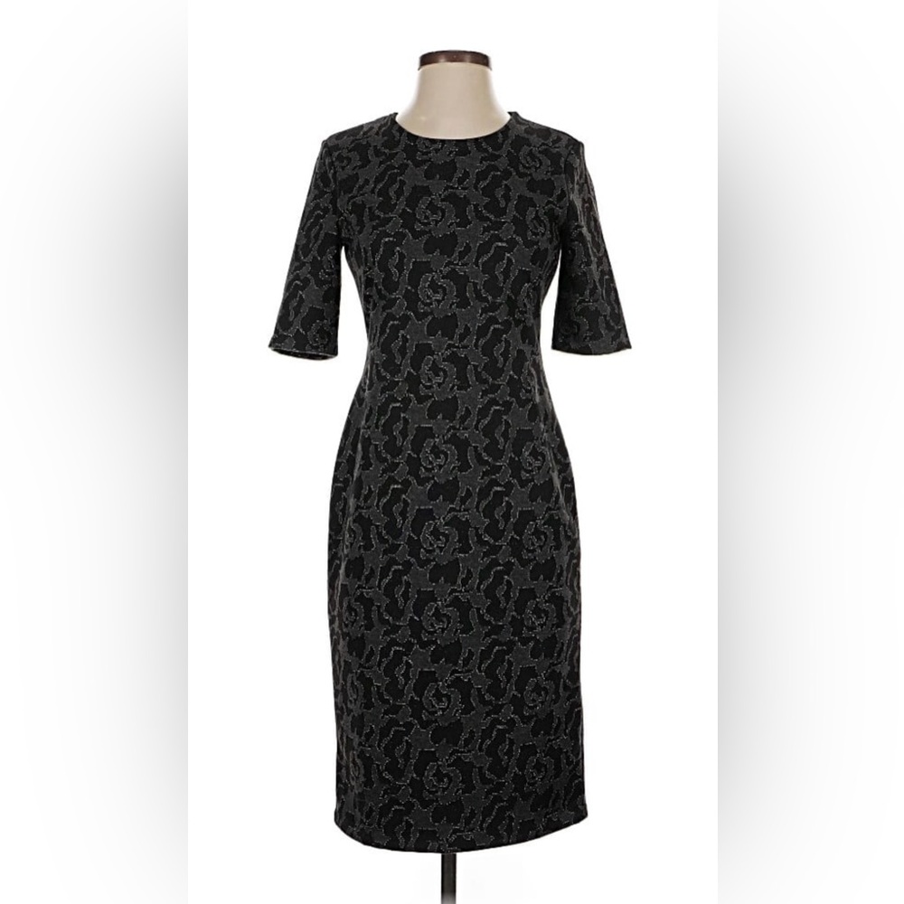 Shimmer Banana Republic Metallic Floral Midi Sheath Dress NWT Si…